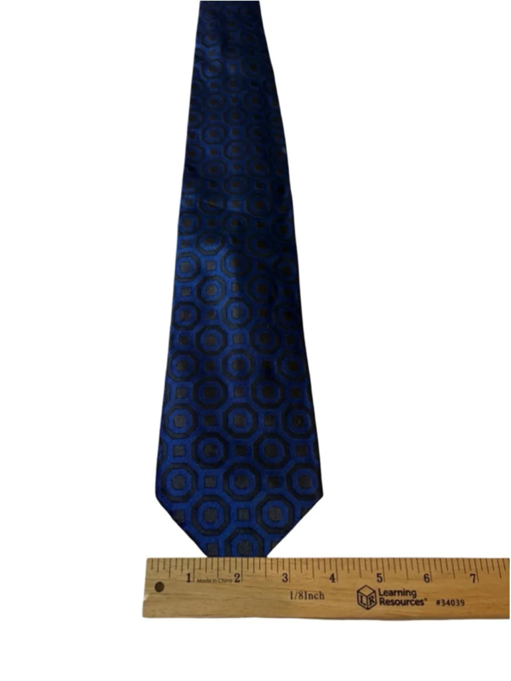 Massimo Bizzocchi Silk Tie Blue Geometric Medallion Italy Luxury Designer